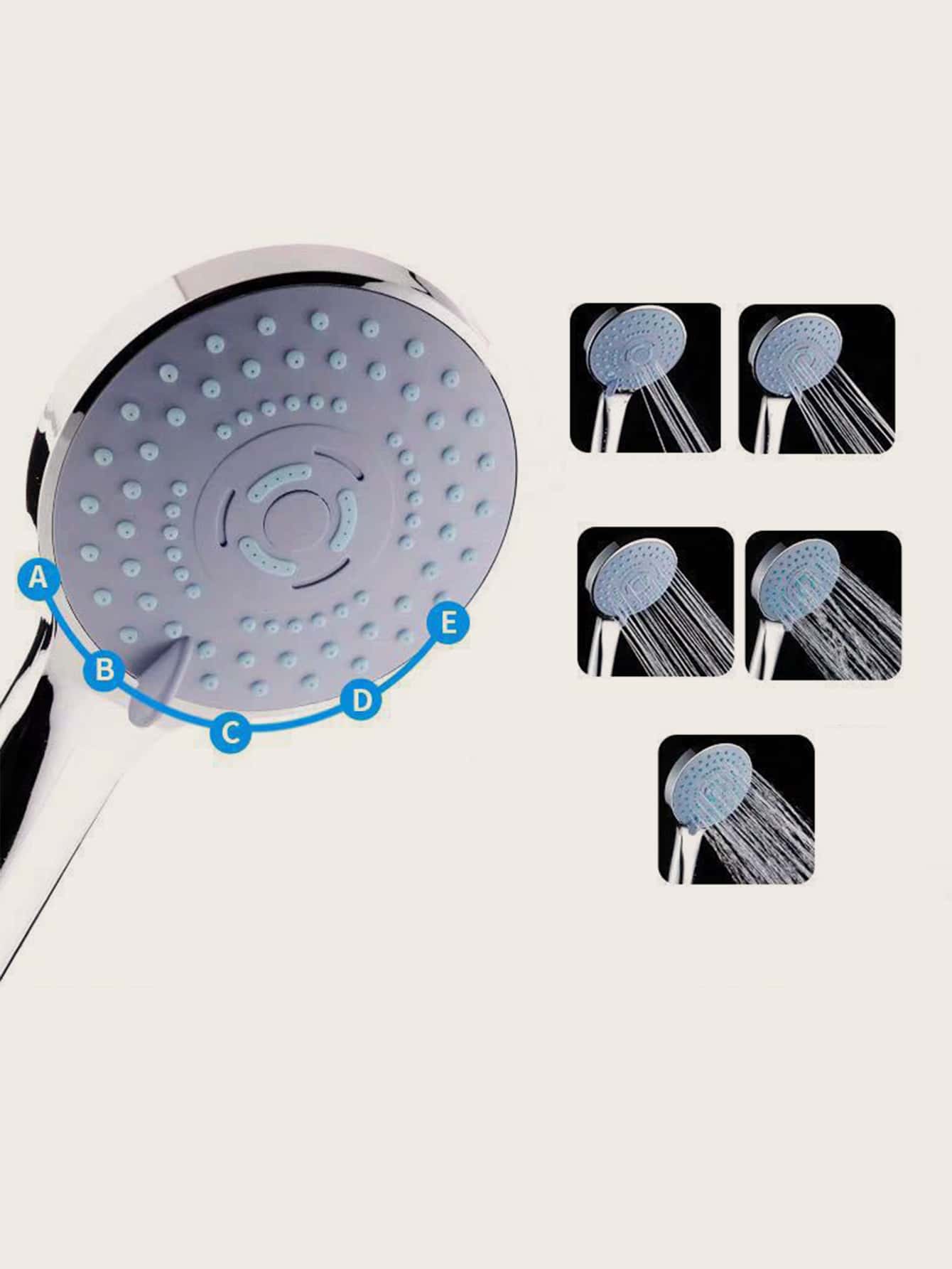 1 pieza Alcachofa de ducha de plástico - Multicolor - Añade 4