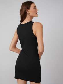 MOTF PREMIUM FITTED TWIST DRESS - Black - View 2