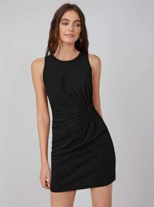 MOTF PREMIUM FITTED TWIST DRESS - Black - View 3