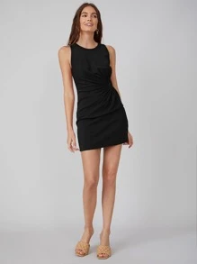 MOTF PREMIUM FITTED TWIST DRESS - Black - View 4