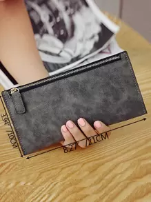 Minimalist Long Purse - Grey - View 5