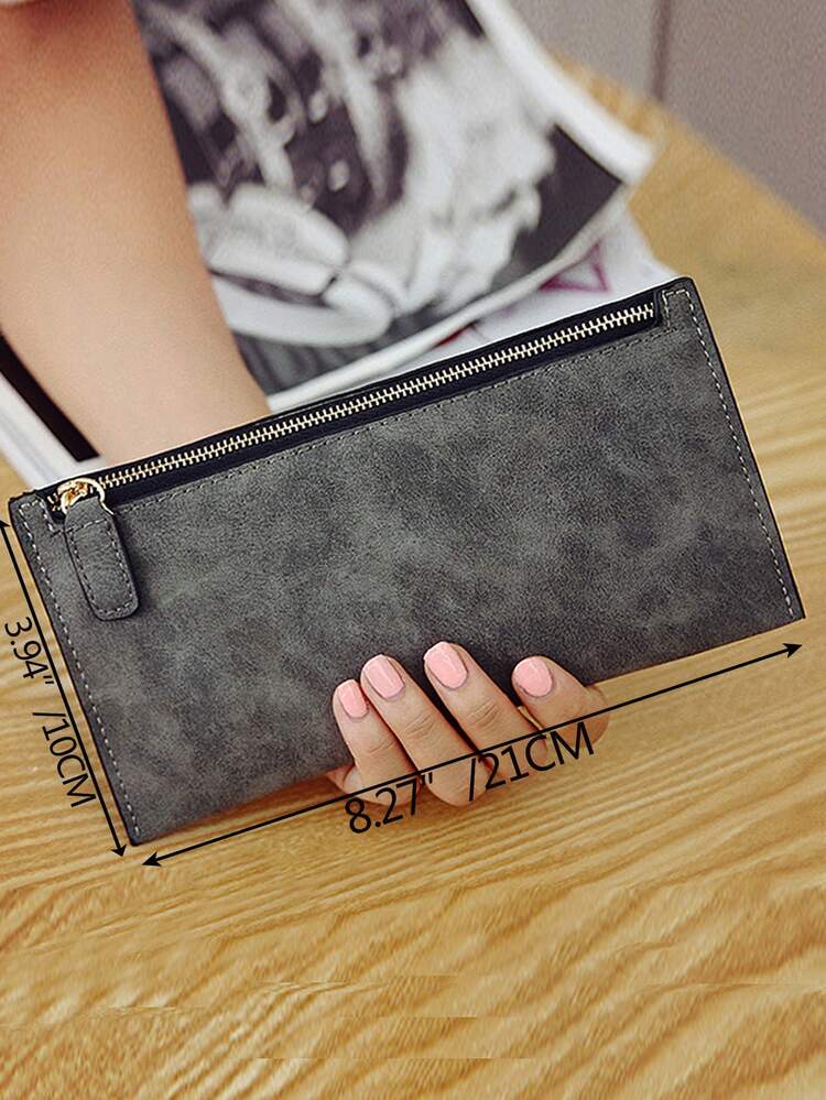 Minimalist Long Purse - Grey - View 5