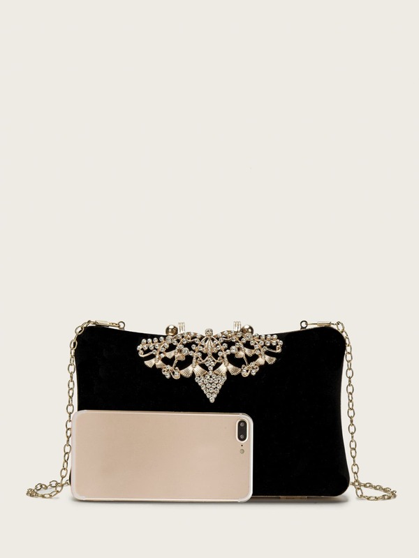 Rhinestone Decor Chain Evening Bag SHEIN USA