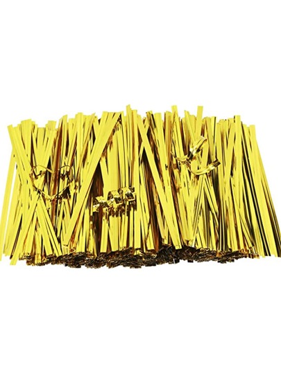 95pcs Solid Color Twist Tie, Metallic Gold PVC Sealing Tie For Candy Bag Wedding Party Gift Bags School Supplies Food Bag Food Box Suitable For Candy Chocolate Cookies Etc.