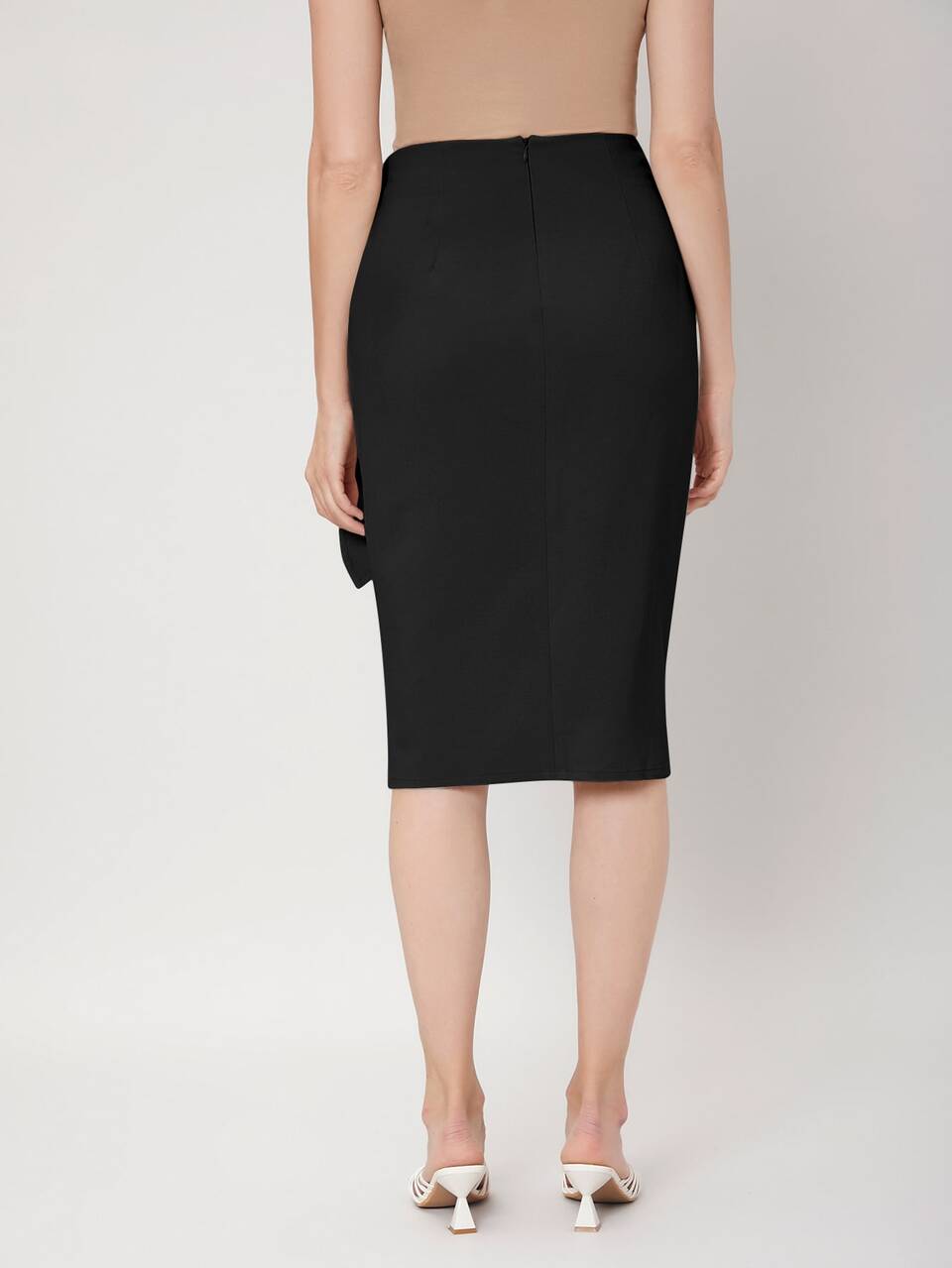 VISCOSE WRAP KNOTTED SKIRT