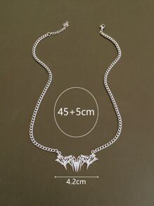 1 chiếc dây chuyền mặt gai tối giản bằng thép không gỉ dành cho nam, thời trang để đeo hàng ngày. - Bạc - Xem 8