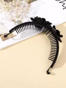 1 chiếc kẹp tóc hình hoa đính đá (màu đá ngẫu nhiên), phụ kiện tóc cho nữ, phụ kiện tóc đi nghỉ mát, phụ kiện đội đầu, phụ kiện tóc cho phụ nữ, kẹp tóc - Màu xanh lam - Xem 3