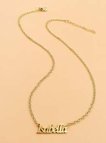 Isabella Name Pendant Necklace - Yellow Gold - View 2