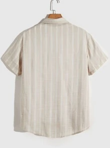 Manfinity VCAY Men Striped Pocket Front Shirt Without Tee - Khaki - View 2