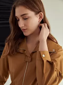 MOTF PREMIUM 抽繩拉錬連身短褲 - 棕色 - 查看 8