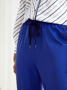 MOTF PREMIUM DRAWSTRING HEM TAPERED TROUSERS - Royal Blue - View 9