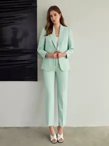 MOTF PREMIUM PRESS CREASE TAILORED TROUSERS - Mint Green - View 6