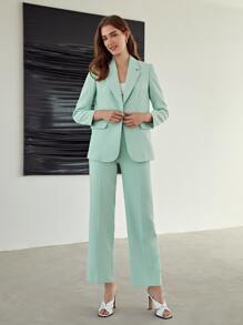 MOTF PREMIUM PRESS CREASE TAILORED TROUSERS - Mint Green - View 10