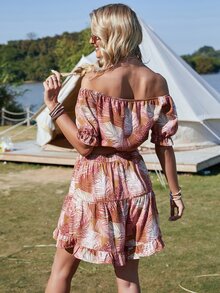 Bộ đồ hai mảnh nữ Viên lá sen Thắt nơ trước Nhiệt đới Boho - Nhiều màu - Xem 2