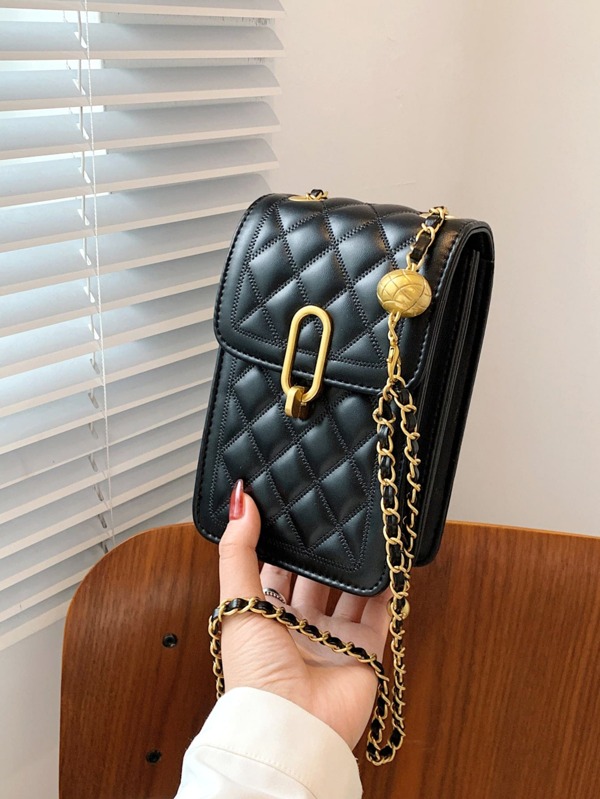 Mini Quilted Flap Chain Phone Bag Lightweight, Fashion White-Collar Workers College, Work, Business, Commute, Office, For Anniversary, For Couple, For Birthday Gift, On Valentine Day Gift, Gift