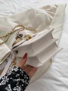 Túi đeo chéo mini chần bông nhẹ, thời trang cho nhân viên văn phòng, đại học, công sở, kinh doanh, đi làm, văn phòng, kỷ niệm, cặp đôi, làm quà tặng sinh nhật, quà tặng ngày lễ tình nhân, quà tặng - trắng - Xem 3