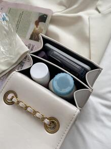 Túi đeo chéo mini chần bông nhẹ, thời trang cho nhân viên văn phòng, đại học, công sở, kinh doanh, đi làm, văn phòng, kỷ niệm, cặp đôi, làm quà tặng sinh nhật, quà tặng ngày lễ tình nhân, quà tặng - trắng - Xem 4