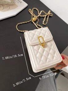 Túi đeo chéo mini chần bông nhẹ, thời trang cho nhân viên văn phòng, đại học, công sở, kinh doanh, đi làm, văn phòng, kỷ niệm, cặp đôi, làm quà tặng sinh nhật, quà tặng ngày lễ tình nhân, quà tặng - trắng - Xem 8