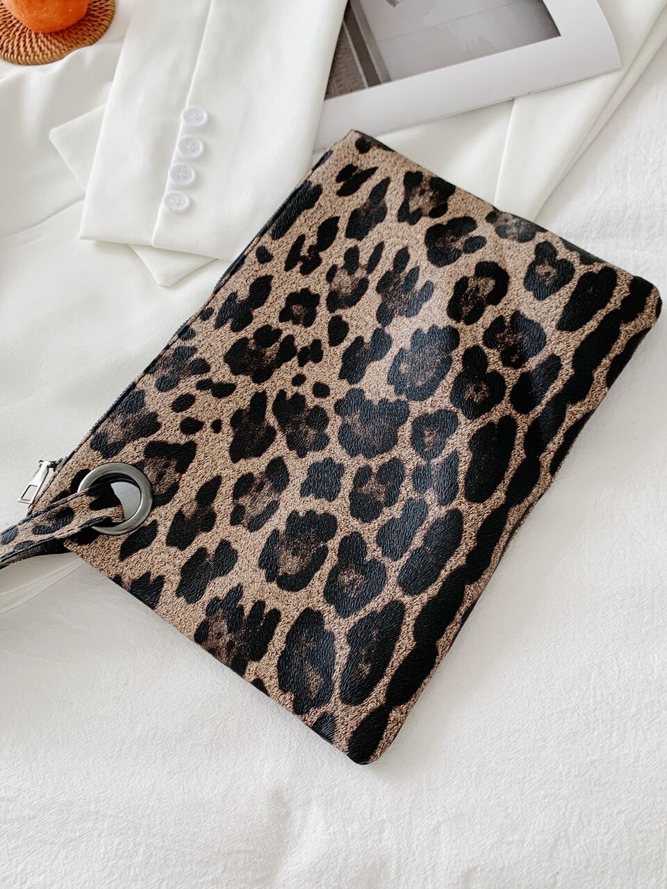 Leopard Pattern Envelop Purse, Classic Faux Leather Crossbody Bag, Bag Suitable For Shopping Dating Work Evening Bag,Dinner Bag Glamorous,Elegant,Exquisite,Quiet Luxury Leopard Clutch Bag For Party Girl,Woman,Bride Perfect For Party,Dinner/Banquet,For, Leopard Print Bag