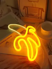 1入組香蕉形霓虹燈、香蕉霓虹燈牆裝飾、USB/電池供電小夜燈、生日派對、兒童客廳、家居裝飾