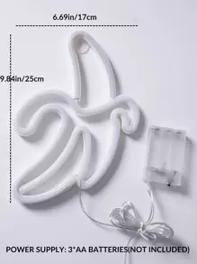 1入組香蕉形霓虹燈、香蕉霓虹燈牆裝飾、USB/電池供電小夜燈、生日派對、兒童客廳、家居裝飾