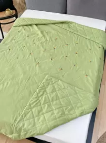 Khăn trải giường thêu hoa hướng dương - màu xanh lá - Xem 1