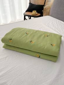 Khăn trải giường thêu hoa hướng dương - màu xanh lá - Xem 2