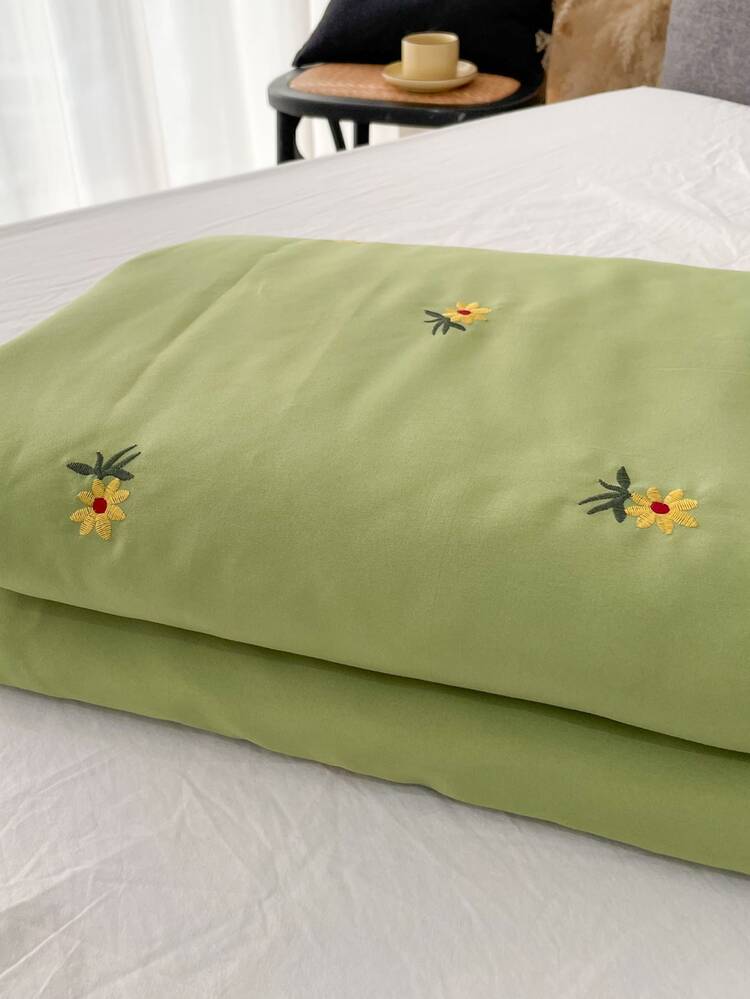 Khăn trải giường thêu hoa hướng dương - màu xanh lá - Xem 3