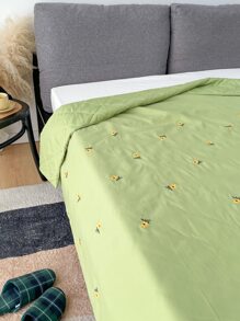 Khăn trải giường thêu hoa hướng dương - màu xanh lá - Xem 4