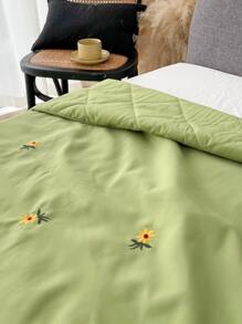 Khăn trải giường thêu hoa hướng dương - màu xanh lá - Xem 5