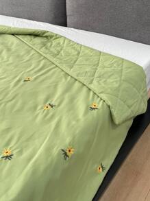 Khăn trải giường thêu hoa hướng dương - màu xanh lá - Xem 6