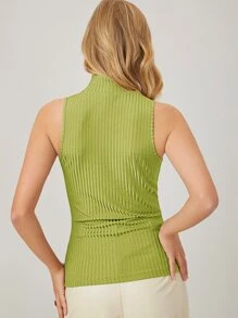 MOTF PREMIUM Spandex được trang bị gân trên cùng - Màu xanh chanh - Xem 3