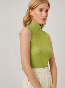 MOTF PREMIUM Spandex được trang bị gân trên cùng - Màu xanh chanh - Xem 4