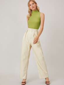 MOTF PREMIUM Spandex được trang bị gân trên cùng - Màu xanh chanh - Xem 6