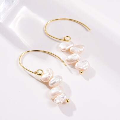 Natural Pearl Drop Earrings