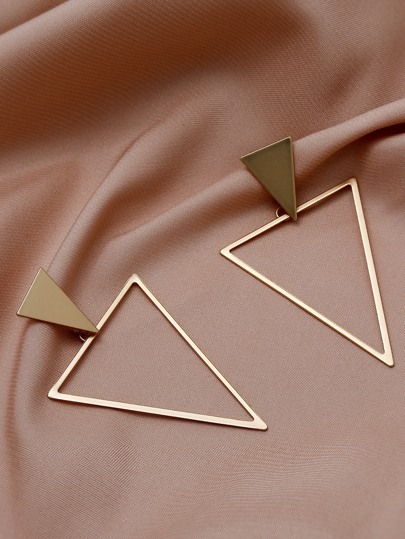 Triangle Hollow Out Drop Dangle Earrings
