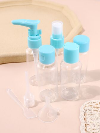 Kit de botellas de viaje de 8 piezas, Set contenedores de artículos de tocador portátiles a prueba de fugas, contenedores de cosméticos recargables para acampar, gimnasio, viaje de negocios