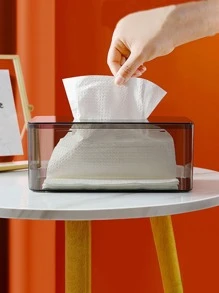 1pc Clear Random Color Tissue Storage Box - Multicolor - View 2