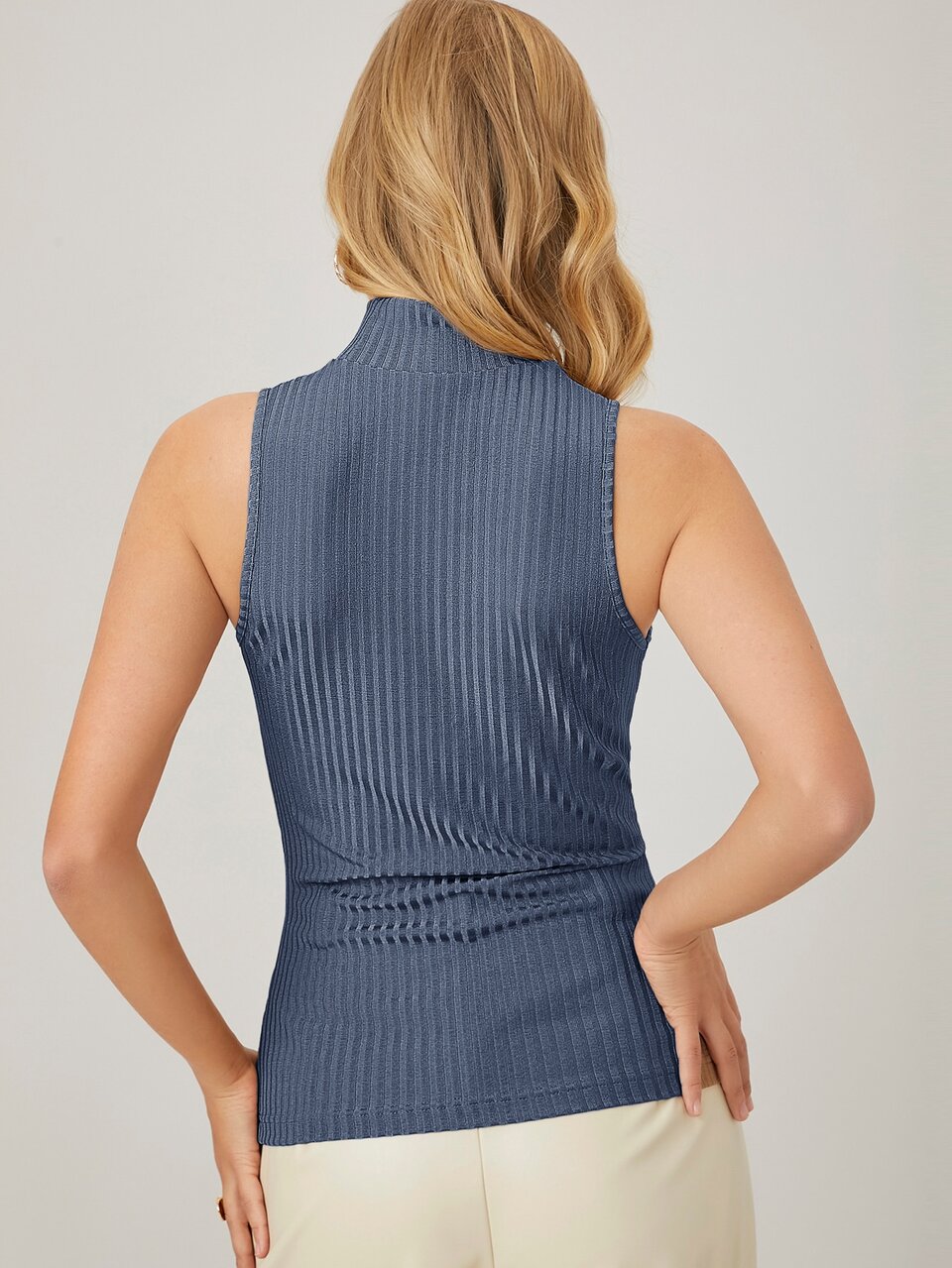 SPANDEX SLIM-FIT RIBBED TOP