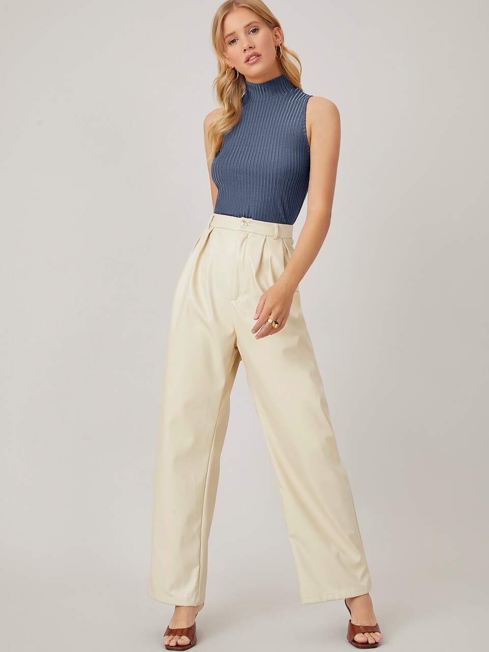 SPANDEX SLIM-FIT RIBBED TOP