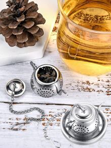 1 dụng cụ lọc trà bằng thép không gỉ, lọc lá trà - Bạc - Xem 1