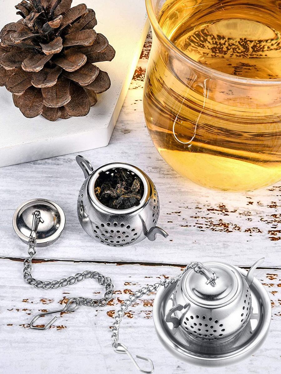 1 dụng cụ lọc trà bằng thép không gỉ, lọc lá trà - Bạc - Xem 1