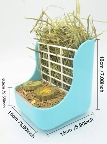 1 sztuka 2 w 1 podajnik siana królika - Niebieski - Zobacz 3
