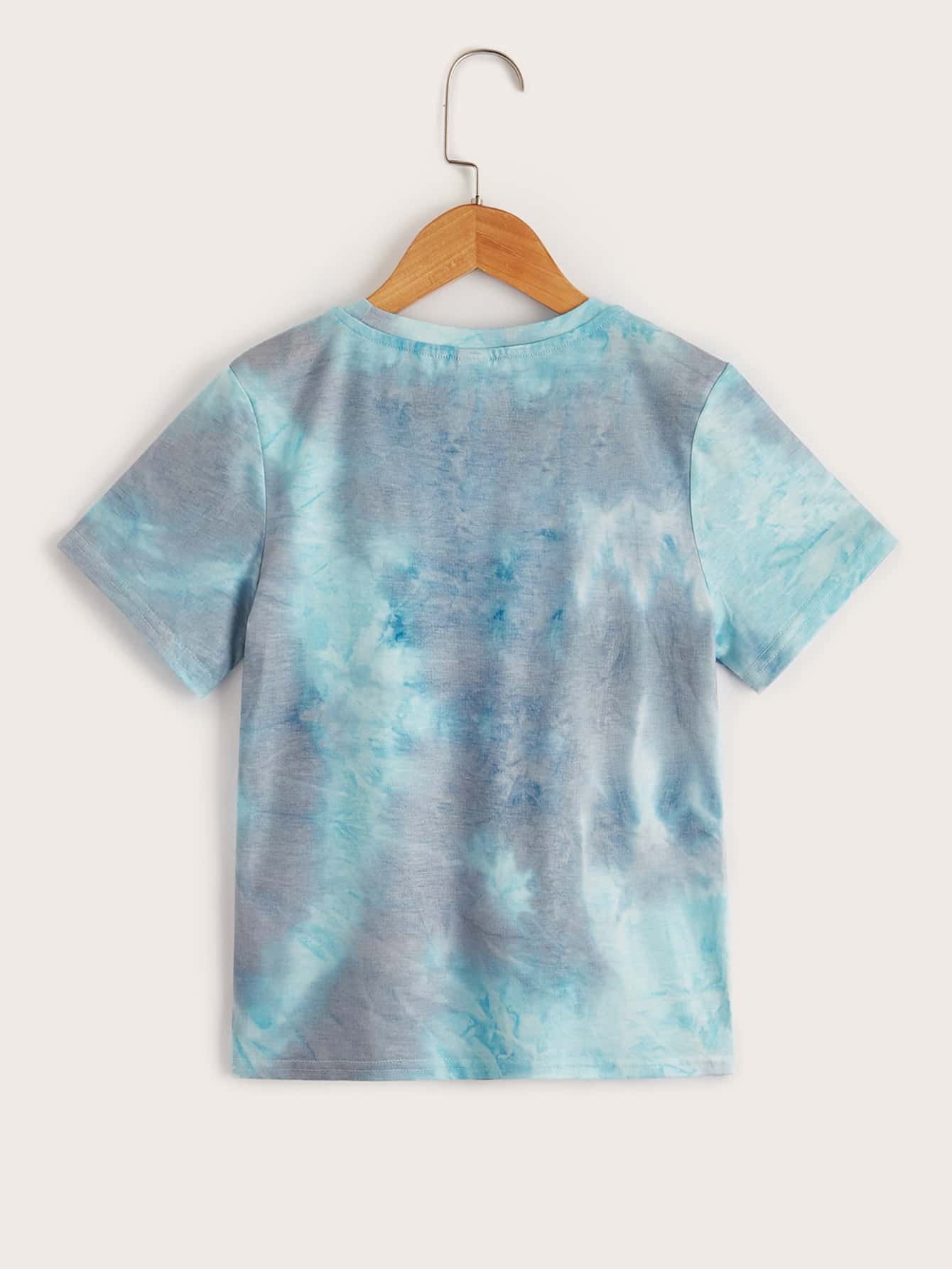 SHEIN Tween Boy Slogan Tie Dye Print Short Sleeve T-Shirt, Casual And Refreshing Daily Outfit For Summer - Multicolor - View 5