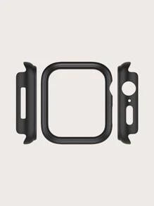 1 pieza Funda protectora de PC compatible con Apple Watch Series 10 de 42 mm/46 mm, apta para Apple Watch SE/9/8/7/6/5/4/3/2/1 de 38 mm/40 mm/41 mm/42 mm/44 mm/45 mm, de plástico duro, a prueba de golpes, resistente a los arañazos, transparente - Negro - Ver 3