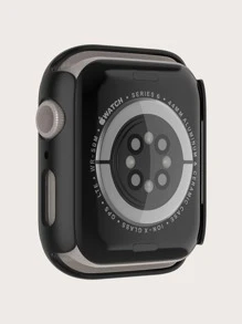 1 pieza Funda protectora de PC compatible con Apple Watch Series 10 de 42 mm/46 mm, apta para Apple Watch SE/9/8/7/6/5/4/3/2/1 de 38 mm/40 mm/41 mm/42 mm/44 mm/45 mm, de plástico duro, a prueba de golpes, resistente a los arañazos, transparente - Negro - Ver 5