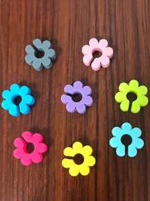8pcs Flower Shaped Wine Glass Identification Ring - Multicolor - View 2