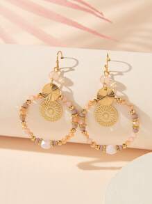 Crystal Decor Drop Earrings - Multicolor - View 1