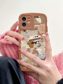 Funda para móvil con patrón de periódico - Multicolor - Ver 1