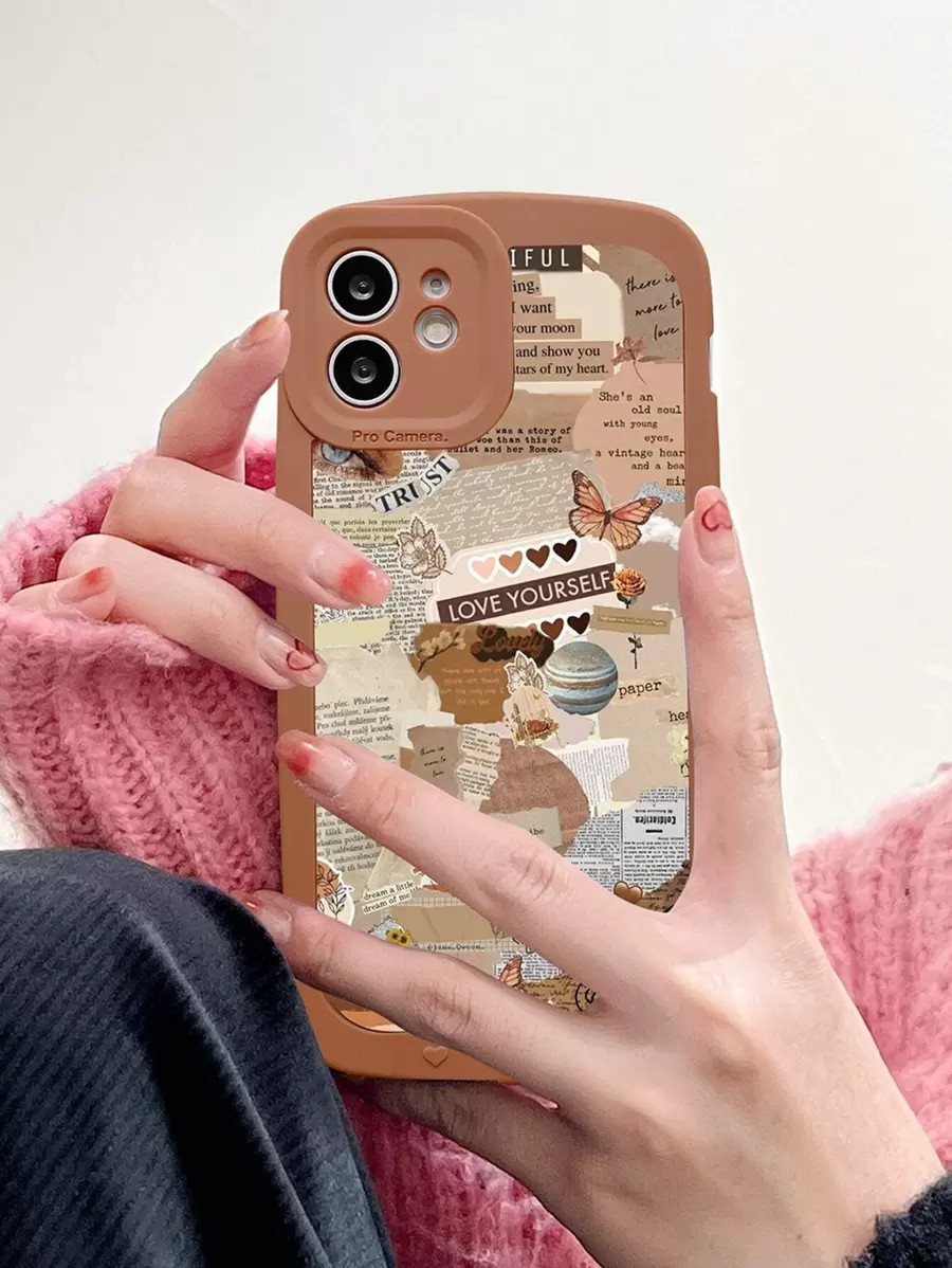 Funda para móvil con patrón de periódico - Multicolor - Ver 1